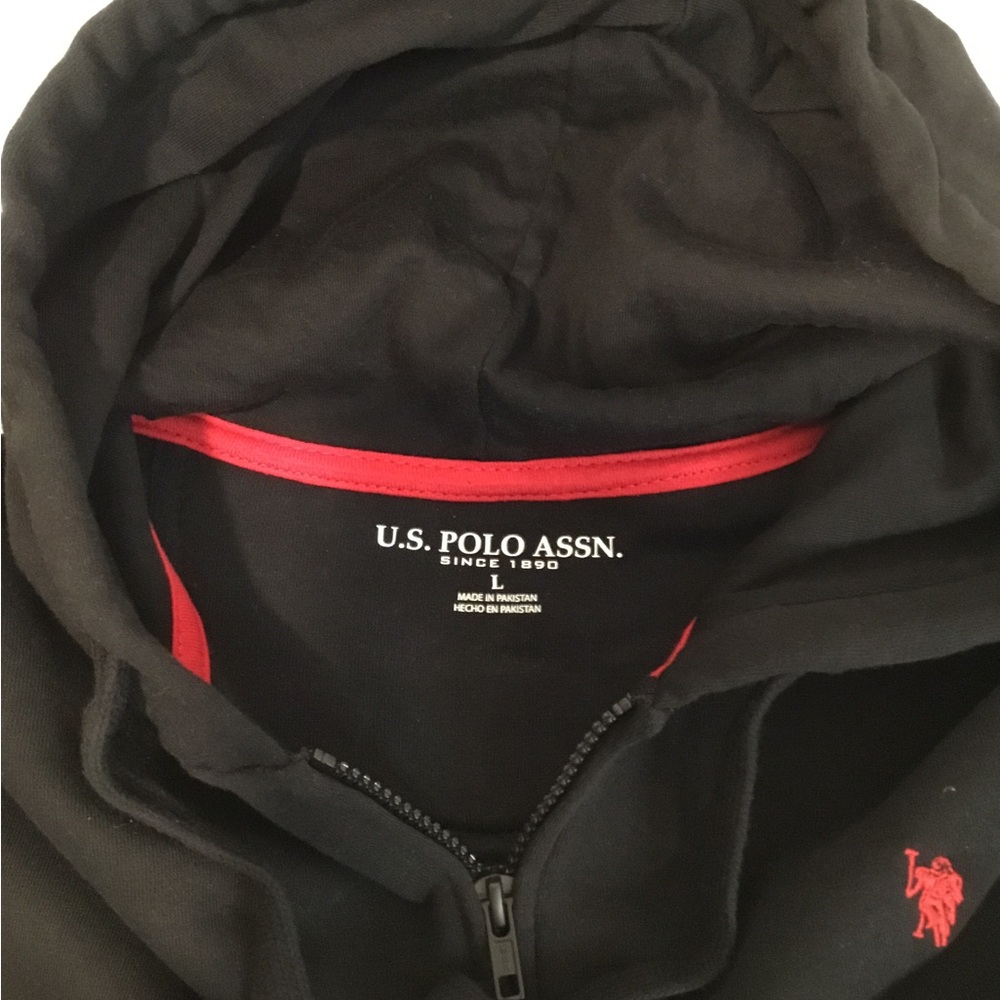 U.S. Polo Assn Fleece Full-Zip Sweatsuit 2 Pc Set Mens Large Hoodie & Pants - Picture 11 of 15